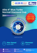 Aiko 4" Blue Turbo Normal Diamond Cup | Model : DCW-ACW04-T-1 Diamond Cup Wheel Aiko 