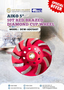 Aiko 5" 10T Red Brazed Diamond Cup Wheel | Model : DCW-ADC5AST Diamond Cup Wheel Aiko 