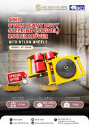 Aiko 6 Ton Heavy Duty Steering (Swivel) Roller Mover Skates with Nylon Wheels | Model : PT-CRA6 Skates Aiko 