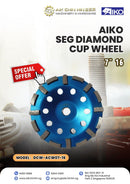 Aiko 7" 16 Seg Diamond Cup Wheel | Model : DCW-ACW07-16 Diamond blade Aiko 