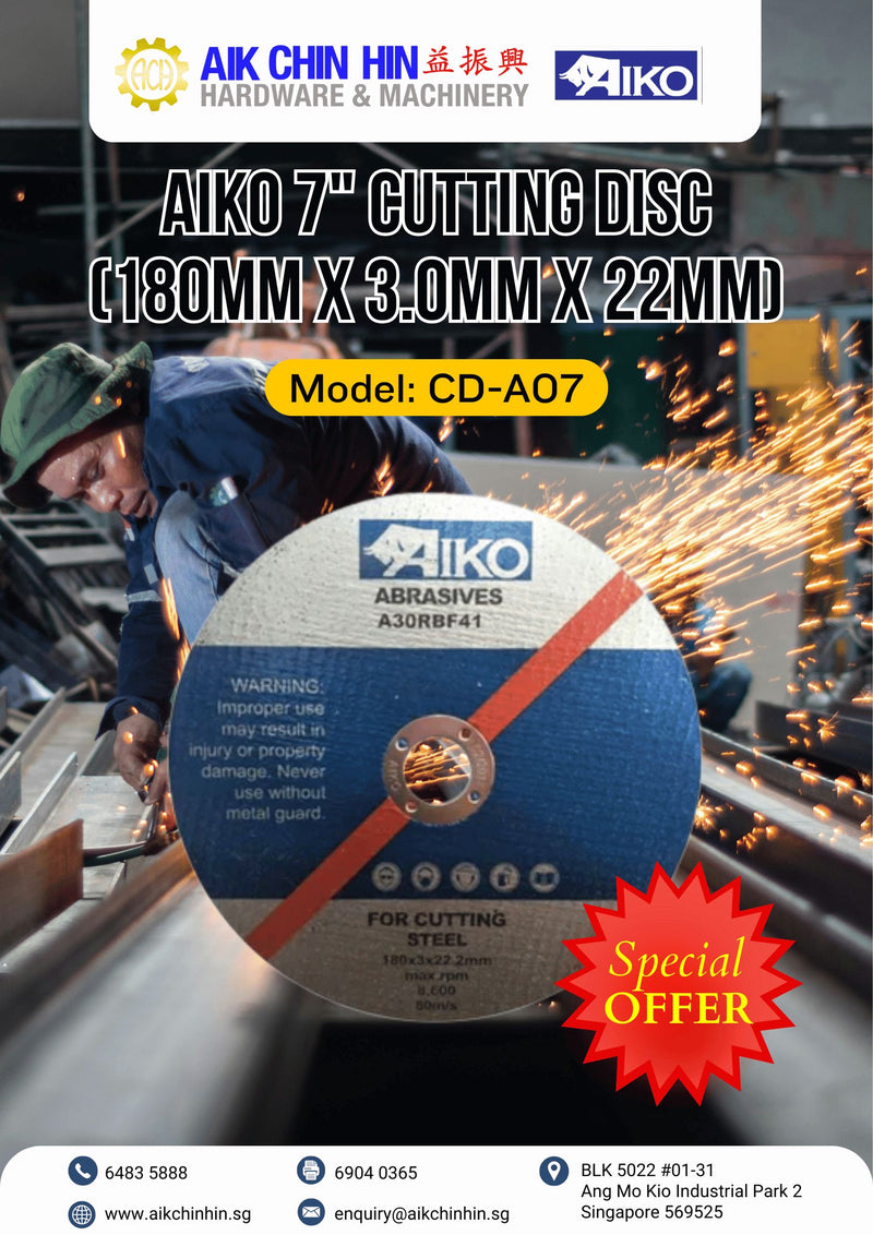 Aiko 7" Cutting Disc | Model : CD-A07 Cutting Disc Aiko 