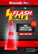 Aiko 70cm Safety (Traffic) Cone | Soft & Unbreakable | Model : CONE-7093 Safety Cone Aiko 