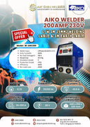 Aiko ARC200 (IGBT) Welder 200Amp 230V C/W 3m 25mm2 Welding Cable & 3m Earth Cable | Model : W-ARC200 ARC Welding Machine Aiko 