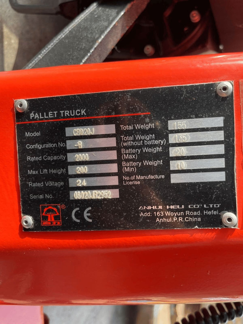 Aiko Battery Pallet Truck 2 T Wide Semi-Electric Red | Model : PT-BCD20J-B Pallet Truck Aiko 