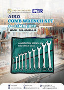 Aiko Comb Wrench Set 8-24mm 10pcs | Model: CRS-QD0824-10 Combination Wrench Set Aiko 