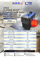 Aiko CUT60CPD Plasma with Compressor 240V C/W 5m P60 Torch & 3m Earth Cable Set | Model: W-CUT60CPD-MY Welding Aiko 