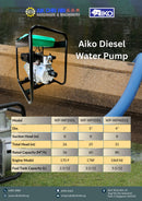 Aiko Diesel Water Pump 4" Engine 186FAE