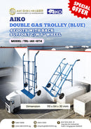 Aiko Double Gas Trolley (Blue) 4 Foots With Back Support C/W 8" Wheel | Model : TRL-AK-GT4 Trolley Aiko 