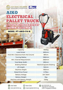 Aiko Electrical Pallet Truck 1.5 Ton with 1 Battery (560mm X 1150mm) F4 | Model: PT-AIKO-F4-N Pallet Truck Aiko 