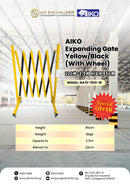 Aiko Expanding Gate 22Cm-2.5M High 95Cm Yellow/Black (With Wheel)
