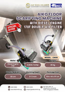 Aiko Floor Scarifying Machine with Diesel Engine 178F Double Air Filter | Model : CNXB Scarifier Machine Aiko 
