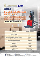 Aiko Fully Electric Stacker 1.5 TON 3m (Stand Type) (For Open Pallet Only) | Model: PT-AIKO1530S-N Electric Stacker Aiko 