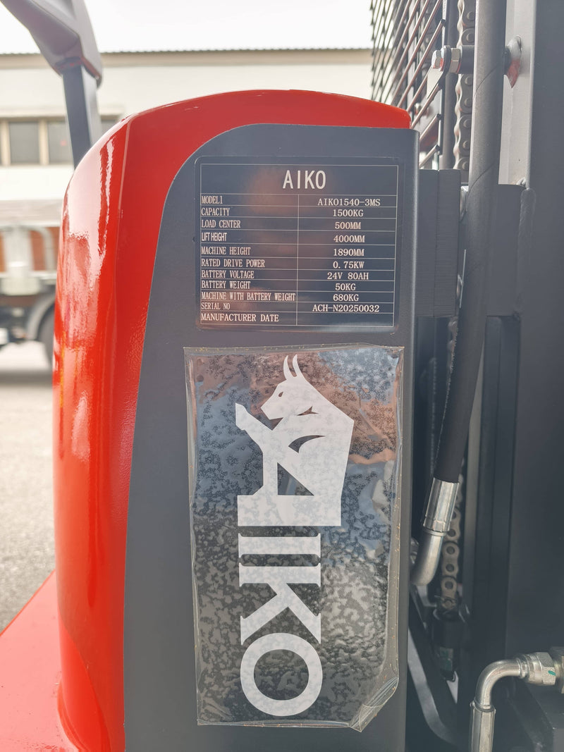 Aiko Fully Electrical Self Propel Stacker 1.5 Ton X 4m (3 Mast) | Model: PT-AIKO1540-3MS-N Electric Stacker Aiko 