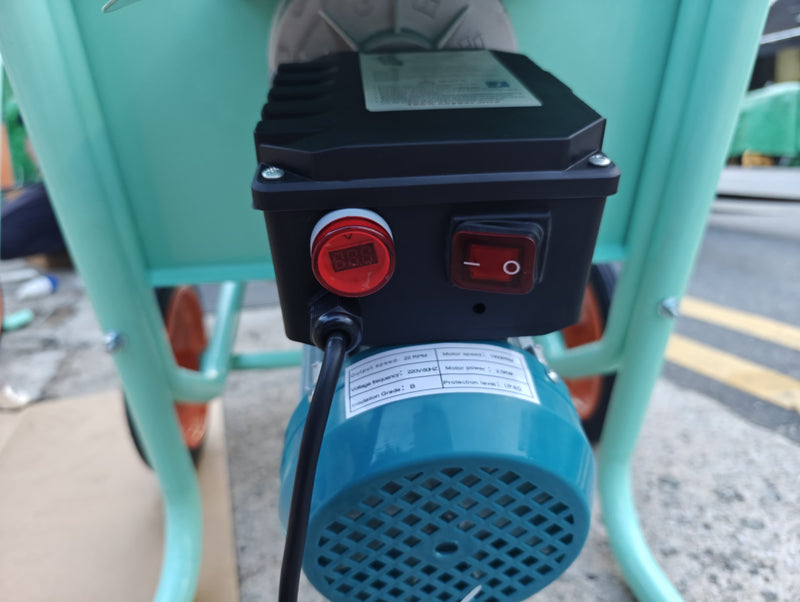 Aiko Heavy Duty Cement Mixer with Gear Type 160L (Green & White) C/W Support Roller & 230V Motor | Model : CMX-ESD 160L Cement Mixer Aiko 