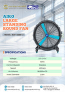 Aiko Large Standing Round Fan 79" 2000mm 970W 220V 200-450rpm | Model: BLR-G200-3 Standing Fan Aiko 