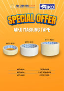 Aiko Masking Tape 1"X19YRDS (72Roll/CTN) | Model: MT1-A10 Masking Tape Aiko 