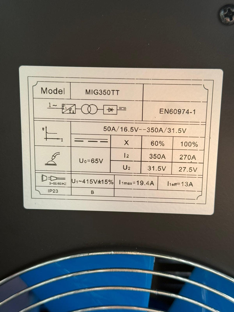 Aiko MIG350TT Welder (10M Wire Connect) 4M MIG24 + 3M Earth Cable +3M Gas Tube + | Model : W-MIG350TT MIG Welding Machine Aiko 