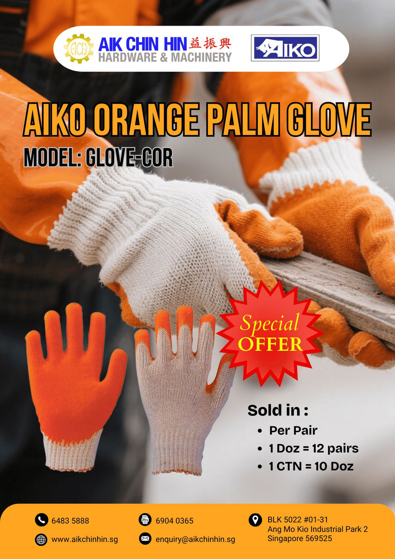Aiko Orange Palm Glove | Model : GLOVE-COR Glove Aiko 
