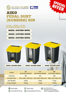 Aiko Pedal Dust (Rubbish) Bin | Sizes : 30L (DUSTBIN-B010C), 45L (DUSTBIN-B010B), 68L (DUSTBIN-B010A) Pedal Dust Bin Aiko 