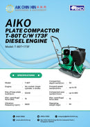 Aiko Plate Compactor T-80T C/W 173F Diesel Engine | Model: T-80T+173F Plate Compactor Aiko 