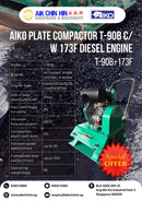 Aiko Plate Compactor T-90B C/W 173F Diesel Engine | Model: T-90B+173F Plate Compactor Aiko 