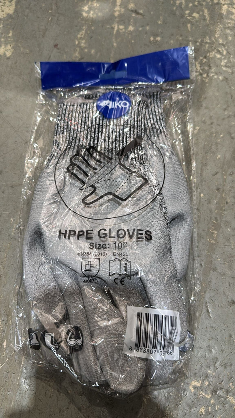 Aiko PU Grey Glove 10