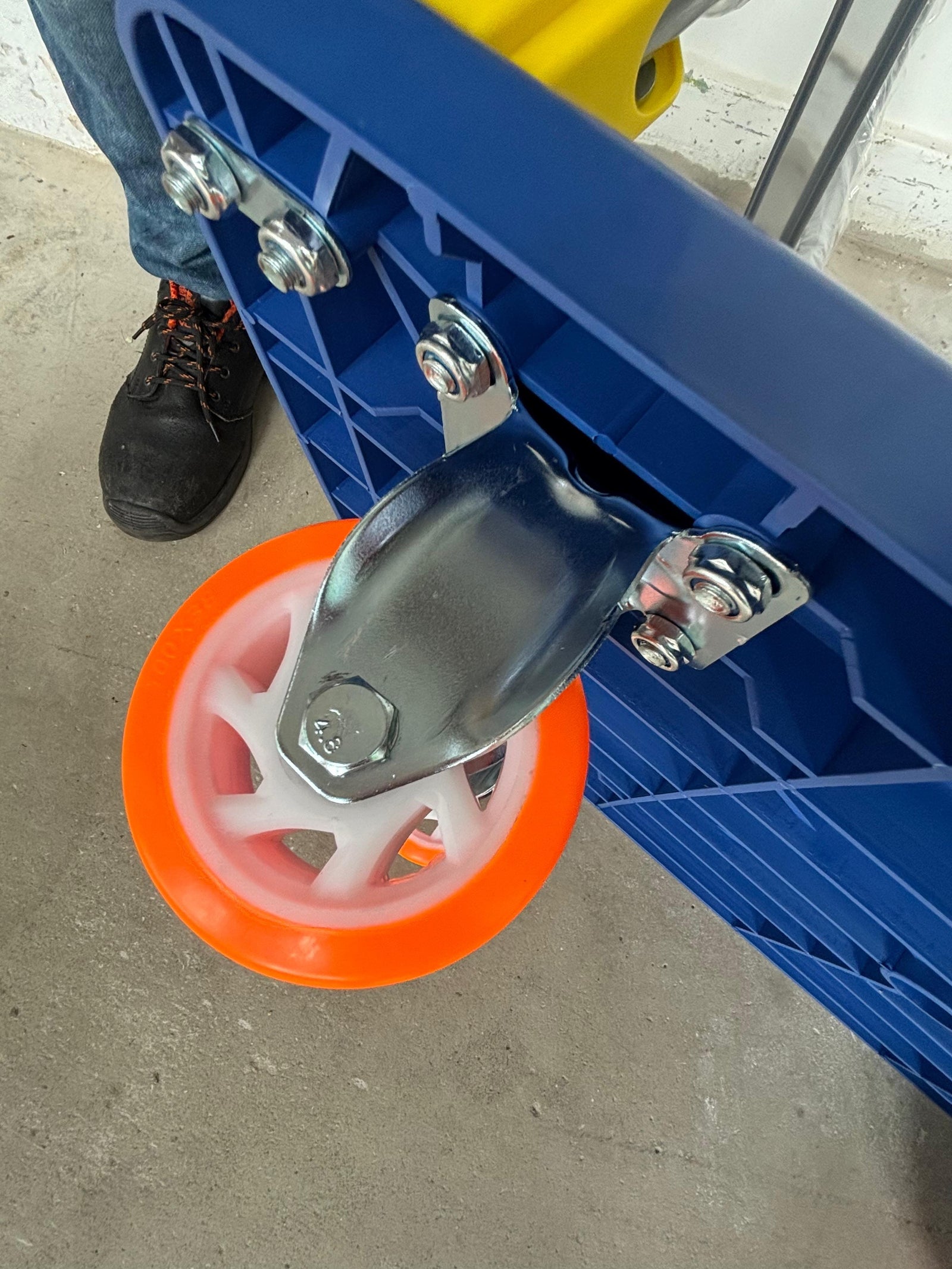 Aiko PVC Blue Trolley 150kg with Orange Wheel (2860070) | Model : TRL-