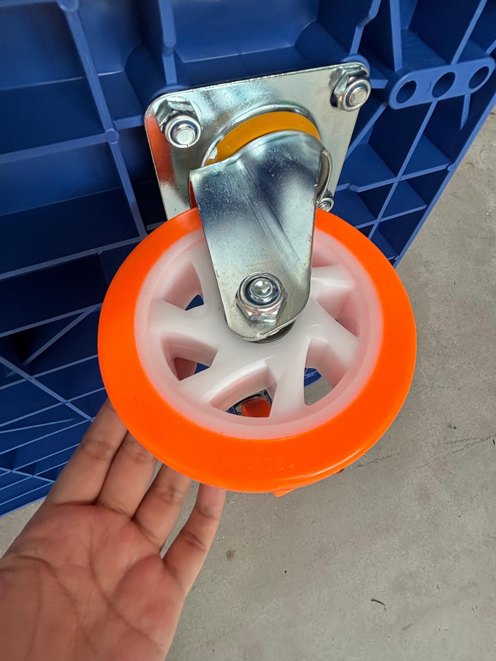 Aiko PVC Blue Trolley 300kg with Orange Wheel (2860071) | Model : TRL-