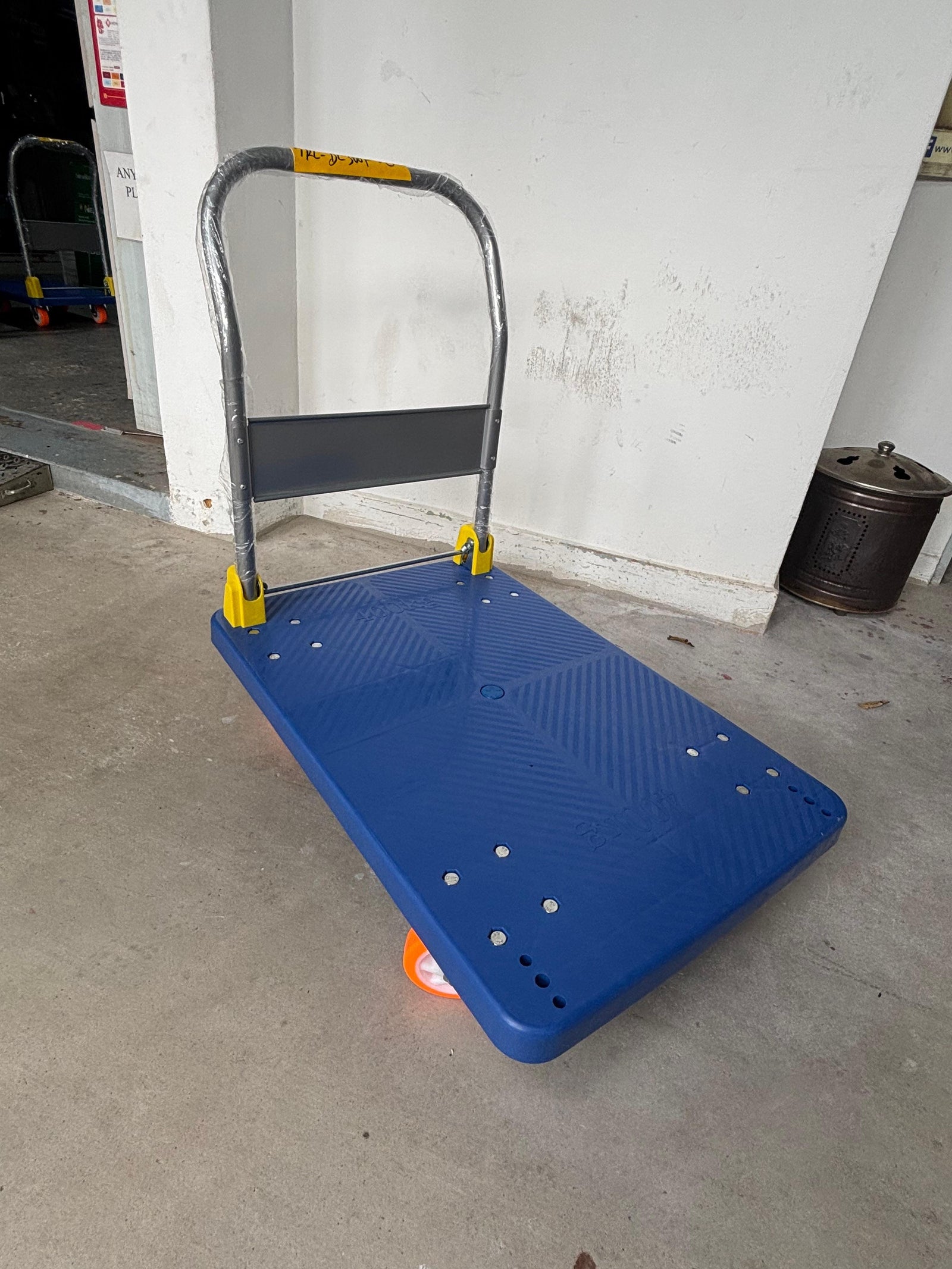 Aiko PVC Blue Trolley 300kg with Orange Wheel (2860071) | Model : TRL-