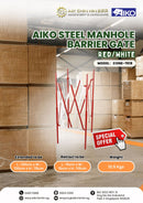 Aiko Red & White Steel Manhole Barrier Gate | Model : CONE-7618 Safety Barrier Aiko 