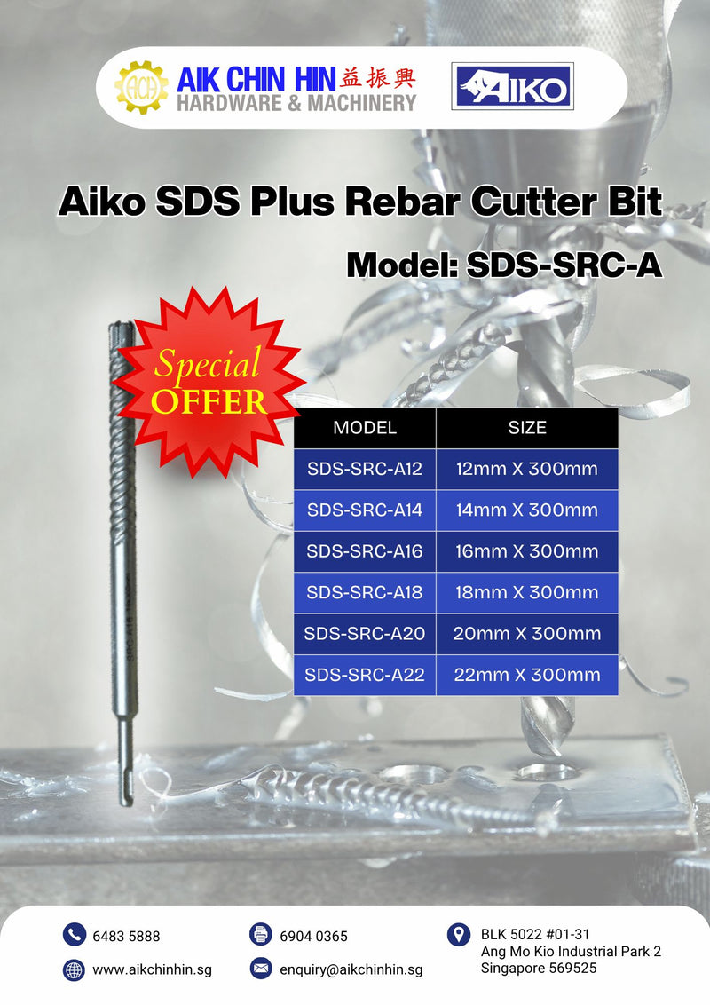 Aiko SDS Plus Rebar Cutter Bit | Model: SDS-SRC-A Rebar Cutter Bit Aiko 