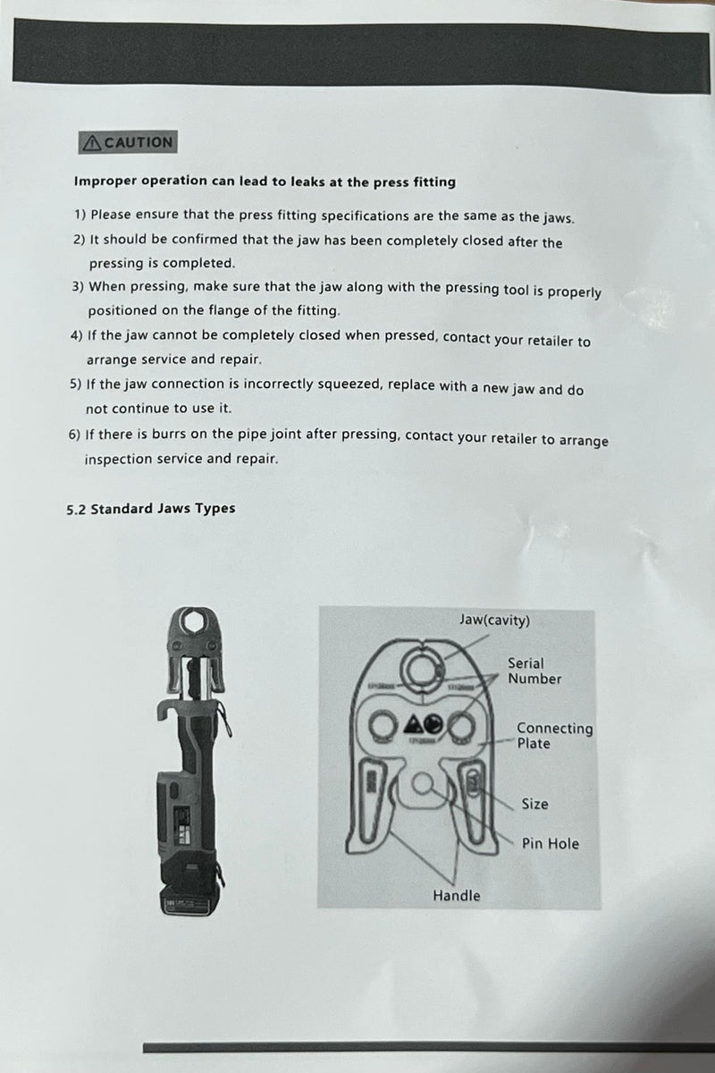Aiko Stainless Steel Battery 18V Pipe Clamper M Type Jaw GE-1550 360 Degree Turn 15,22,28,35,42,54mm | Model: GE-1550+JAW Pipe Clamper Aiko 