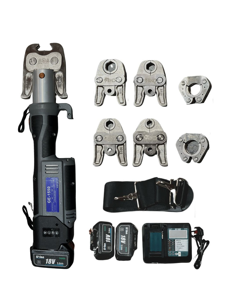 Aiko Stainless Steel Battery 18V Pipe Clamper M Type Jaw GE-1550 360 Degree Turn 15,22,28,35,42,54mm | Model: GE-1550+JAW Pipe Clamper Aiko 