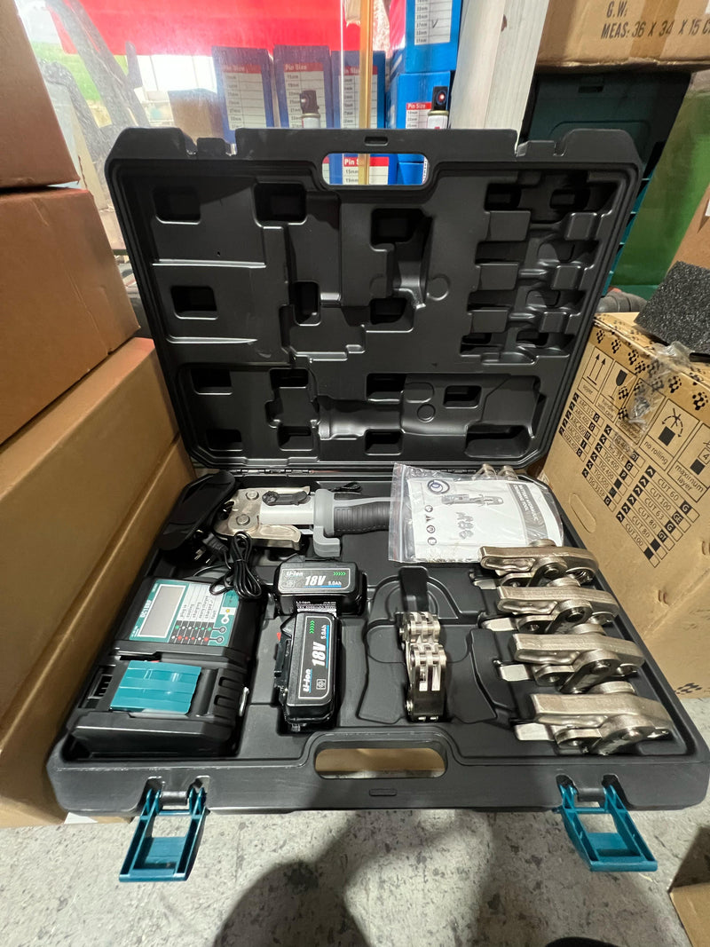 Aiko Stainless Steel Battery 18V Pipe Clamper M Type Jaw GE-1550 360 Degree Turn 15,22,28,35,42,54mm | Model: GE-1550+JAW Pipe Clamper Aiko 