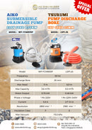 Aiko Submersible Drainage Pump 230V 50HZ 0.75KW | Model: WP-FCM800P Submersible Pump Aiko 
