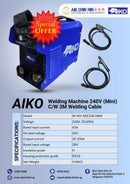 Aiko Welding Machine 240V (Mini) C/W 3M Welding Cable | Model : W-ARC250-MINI-MY Welding Machine Aiko 