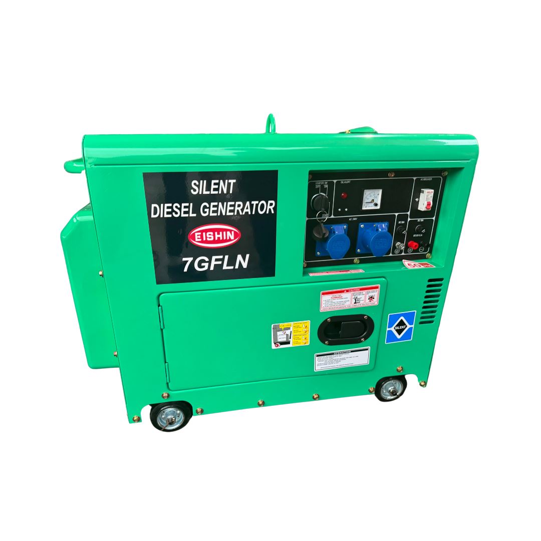 Aiko/Eishin Silent Diesel Generator 5KW 240V 50HZ C/W 188FBE Engine