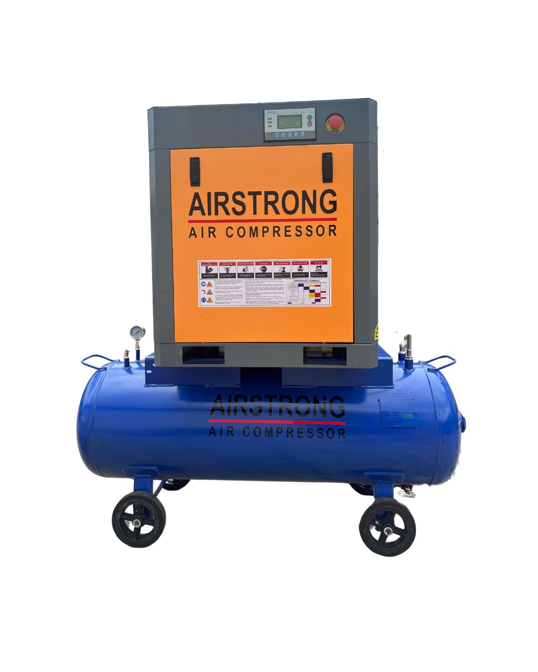 Strong Back Compressor Airstrong 10HP 10Bar 415V Screw Compressor C/W 250L Tank #ASAMT10A | M