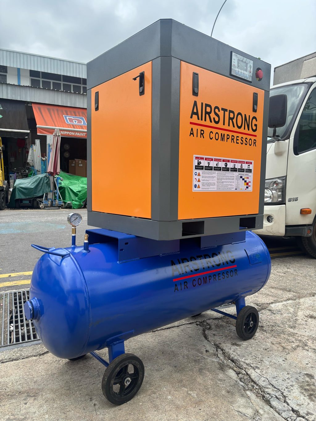 Kompressor Strong Airstrong 10HP 10Bar 415V Screw Compressor C/W 250L Tank #ASAMT10A | M
