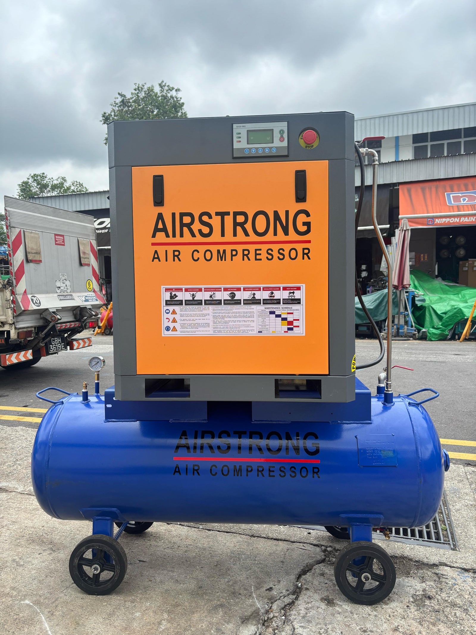 Kompressor Strong Airstrong 10HP 10Bar 415V Screw Compressor C/W 250L Tank #ASAMT10A | M