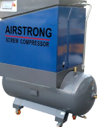 Airstrong 10HpP 10Bar 415V Screw Compressor C/W 250L Tank