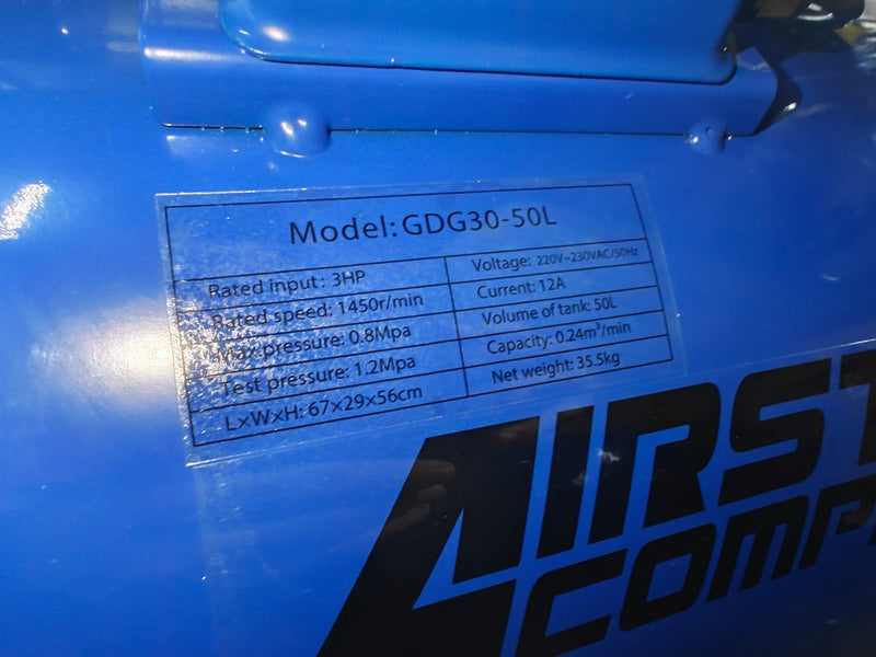 Airstrong 1500W 50L 240V Oil Free & Silent Air Compressor | Model : GDG30-50L Air Compressor Airstrong 