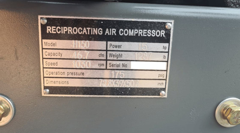 Airstrong 15Hp 303L 415V 175Psi Air Compressor | Model : A-H150 Air Compressor Airstrong 