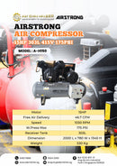 Airstrong 15Hp 303L 415V 175Psi Air Compressor | Model : A-H150 Air Compressor Airstrong 