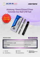 Airstrong 19mm/22mm/27mm Concrete Gas Nail C/W Fuel | Model : GT3-P30 Gas Nail Gun Airstong 