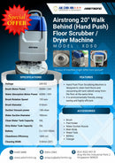 Airstrong 20" Walk Behind (Hand Push) Floor Scrubber / Dryer Machine | Model : XD50 Floor Scrubber AIRSTRONG 