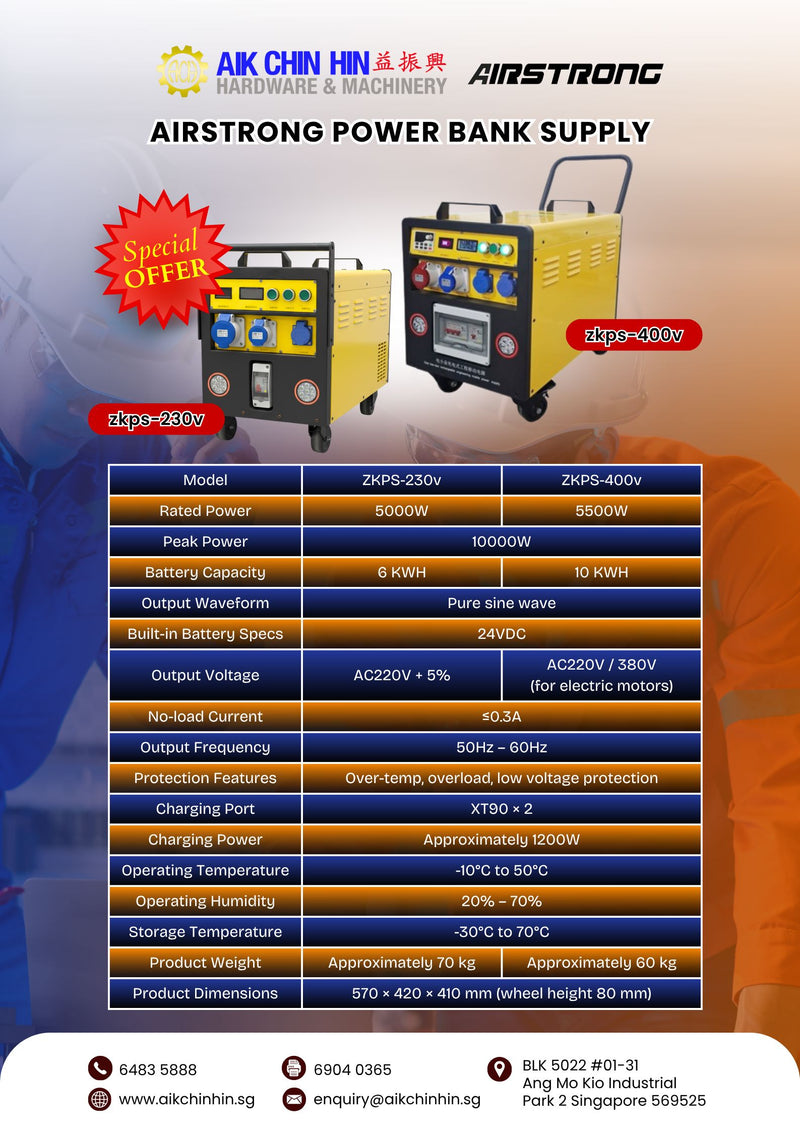 Airstrong 400 Volts Power Bank Supply | Model: ZKPS-400V Power Supply Airstrong 