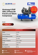 Airstrong 4.5HP 100L 3 Phase Oil Free &amp; Low Silent Compressor | Model: ASV4-100H Compressor Airstrong 