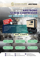 Airstrong 4HP 10Bar 230V Screw Compressor C/W 160L Tank | Model: A-ASPMT4L Screw Compressor Airstrong 