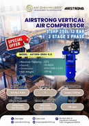 Airstrong 5.5hp 250L 12 Bar 2 Stage 3 Phase Vertical Air Compressor | Model : ASTS55-250V-5.5 Air Compressor Airstrong 